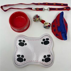 BUILD-A-BEAR: Dog Accessories: Leash, Dish, Dish Mat, Doggie Travel Bag